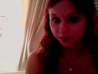 Pregnant redhead teen teasing on cam for fun